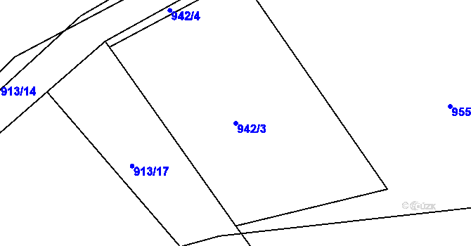 Parcela st. 942/3 v KÚ Měcholupy u Blovic, Katastrální mapa