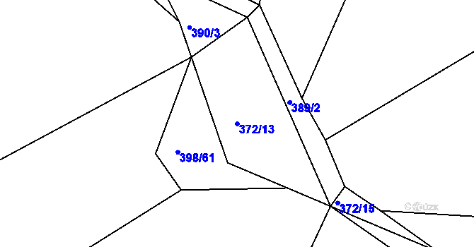 Parcela st. 372/13 v KÚ Měcholupy u Blovic, Katastrální mapa