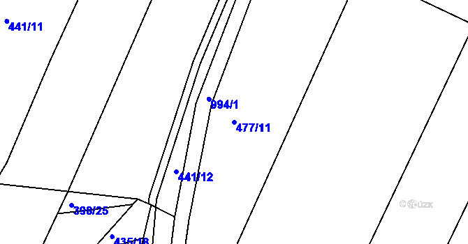 Parcela st. 477/11 v KÚ Měcholupy u Blovic, Katastrální mapa