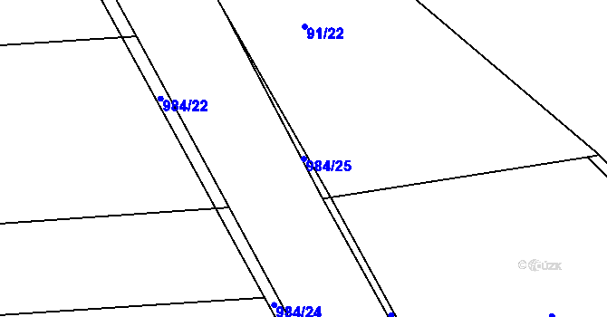 Parcela st. 984/25 v KÚ Měcholupy u Blovic, Katastrální mapa