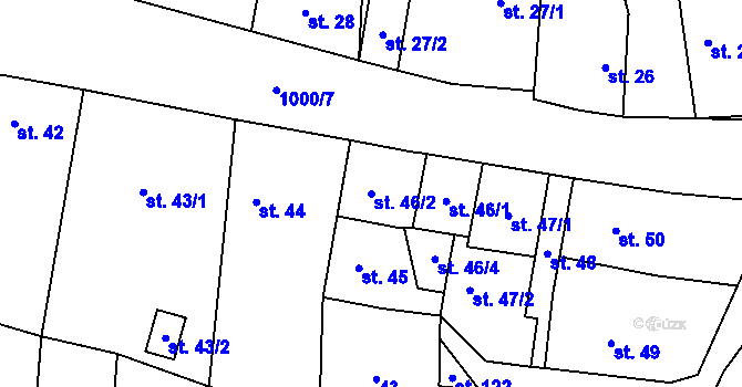 Parcela st. 46/2 v KÚ Měcholupy u Žatce, Katastrální mapa