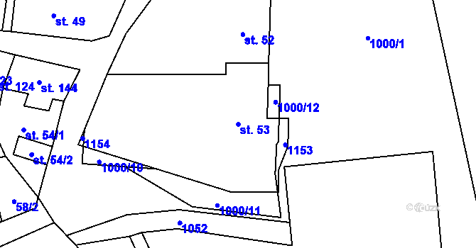 Parcela st. 53 v KÚ Měcholupy u Žatce, Katastrální mapa