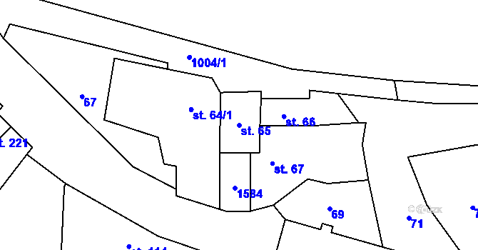 Parcela st. 65 v KÚ Měcholupy u Žatce, Katastrální mapa