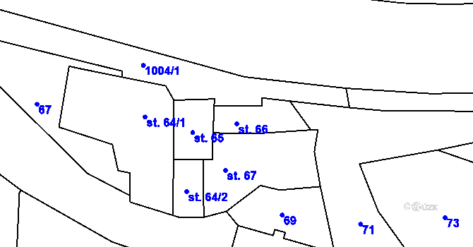 Parcela st. 66 v KÚ Měcholupy u Žatce, Katastrální mapa