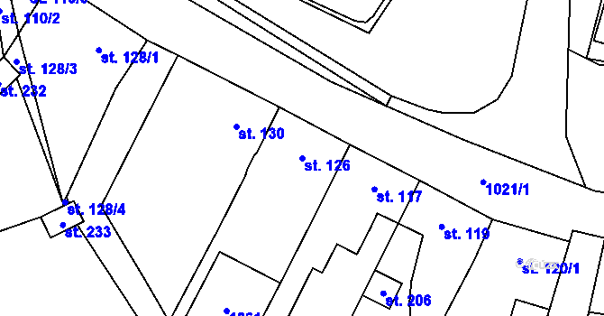 Parcela st. 126 v KÚ Měcholupy u Žatce, Katastrální mapa