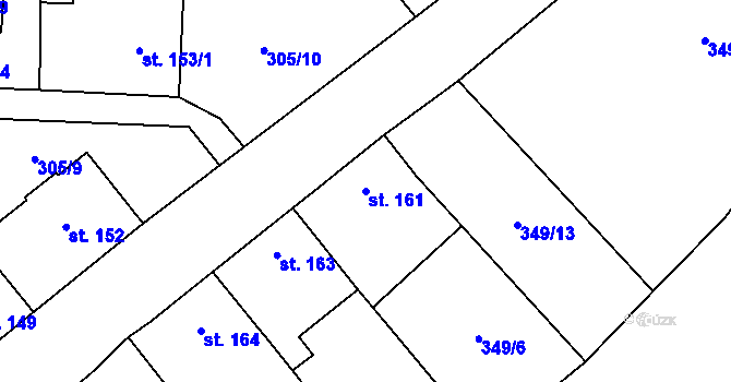 Parcela st. 161 v KÚ Měcholupy u Žatce, Katastrální mapa
