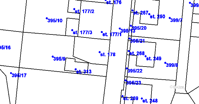 Parcela st. 178 v KÚ Měcholupy u Žatce, Katastrální mapa