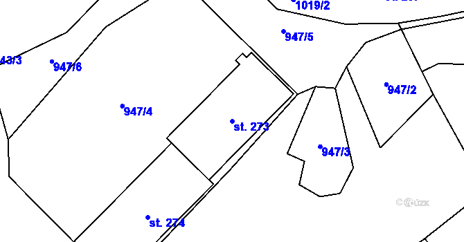 Parcela st. 273 v KÚ Měcholupy u Žatce, Katastrální mapa