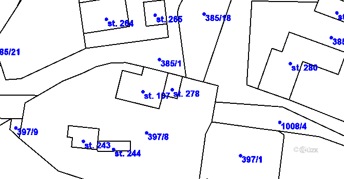 Parcela st. 278 v KÚ Měcholupy u Žatce, Katastrální mapa