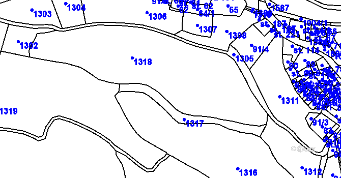 Parcela st. 92/1 v KÚ Měcholupy u Žatce, Katastrální mapa