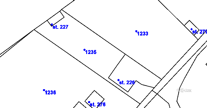 Parcela st. 279/53 v KÚ Měcholupy u Žatce, Katastrální mapa