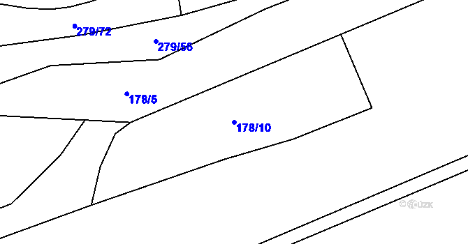 Parcela st. 178/10 v KÚ Měcholupy u Žatce, Katastrální mapa