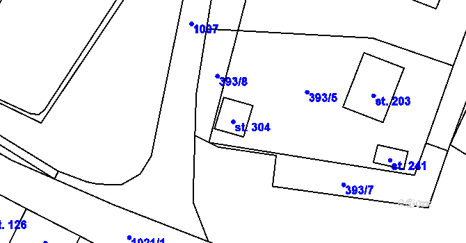 Parcela st. 304 v KÚ Měcholupy u Žatce, Katastrální mapa