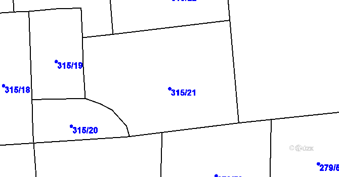 Parcela st. 315/21 v KÚ Měcholupy u Žatce, Katastrální mapa
