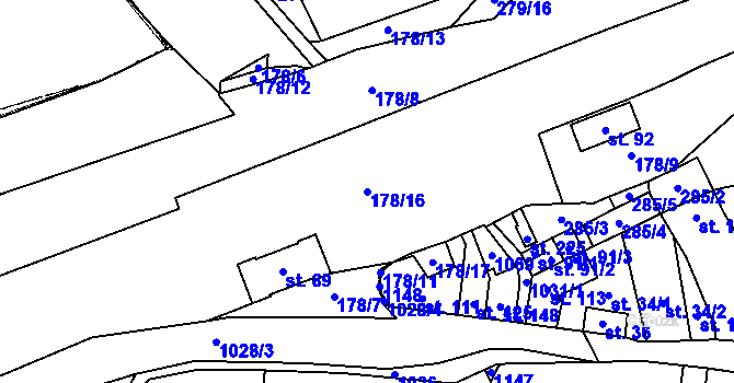 Parcela st. 178/16 v KÚ Měcholupy u Žatce, Katastrální mapa