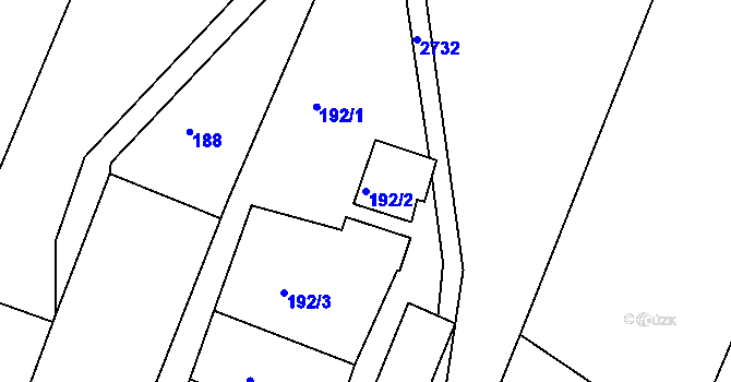 Parcela st. 192/2 v KÚ Melč, Katastrální mapa