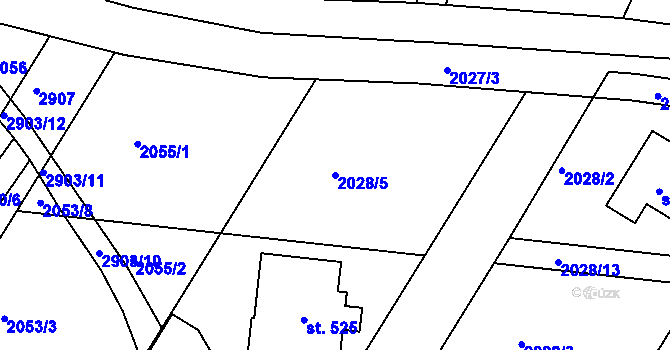 Parcela st. 2028/5 v KÚ Melč, Katastrální mapa