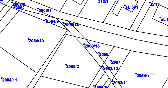 Parcela st. 2903/13 v KÚ Melč, Katastrální mapa