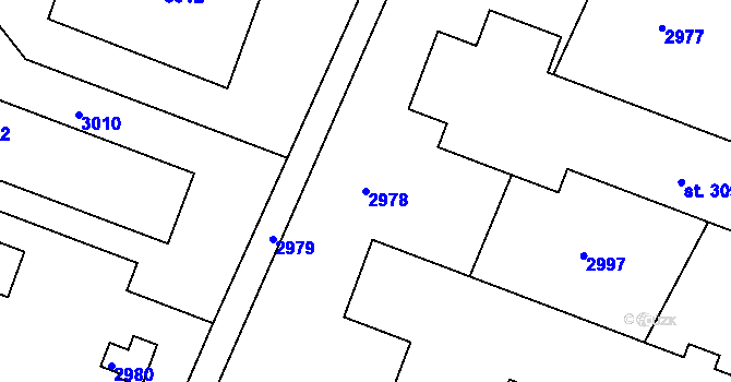 Parcela st. 2978 v KÚ Melč, Katastrální mapa