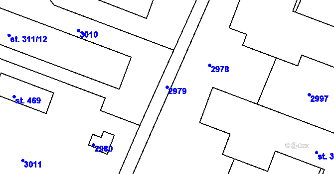 Parcela st. 2979 v KÚ Melč, Katastrální mapa