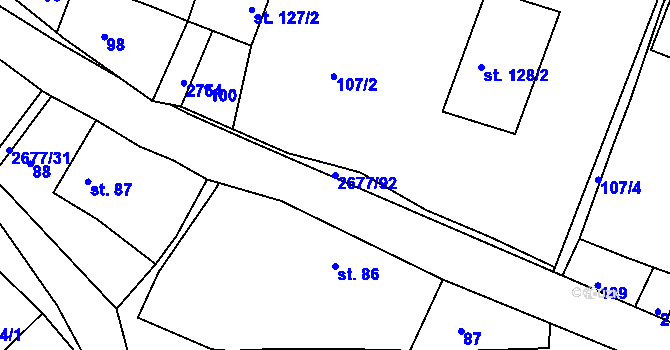 Parcela st. 2677/92 v KÚ Melč, Katastrální mapa