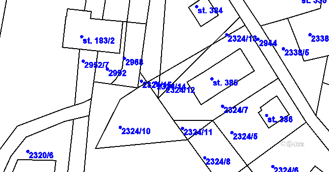 Parcela st. 2324/12 v KÚ Melč, Katastrální mapa
