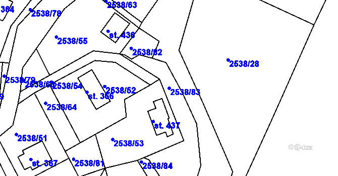 Parcela st. 2538/83 v KÚ Melč, Katastrální mapa