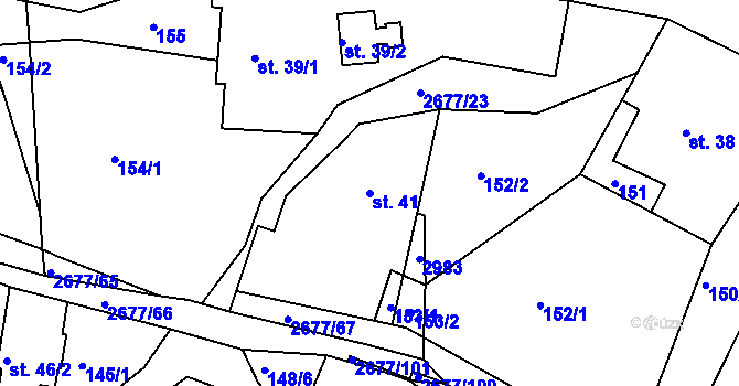 Parcela st. 41 v KÚ Melč, Katastrální mapa