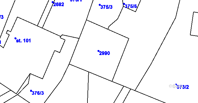 Parcela st. 100/2 v KÚ Melč, Katastrální mapa