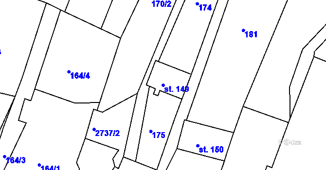 Parcela st. 149 v KÚ Melč, Katastrální mapa