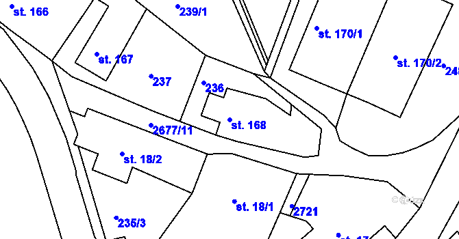 Parcela st. 168 v KÚ Melč, Katastrální mapa