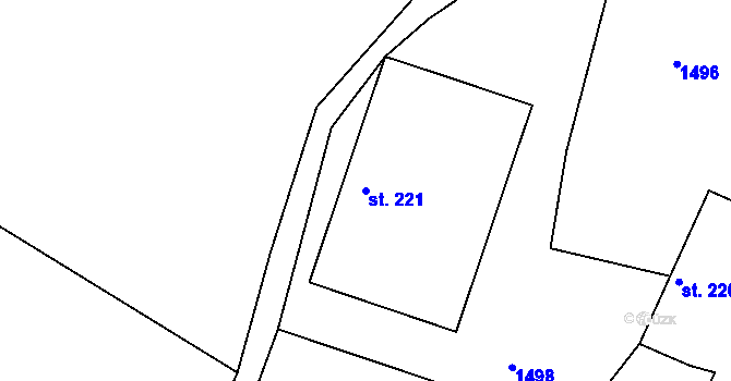Parcela st. 221 v KÚ Melč, Katastrální mapa