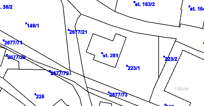 Parcela st. 281 v KÚ Melč, Katastrální mapa