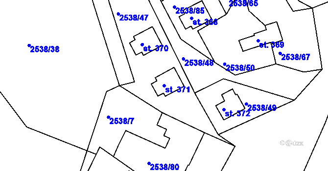Parcela st. 371 v KÚ Melč, Katastrální mapa