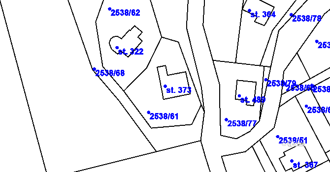 Parcela st. 373 v KÚ Melč, Katastrální mapa