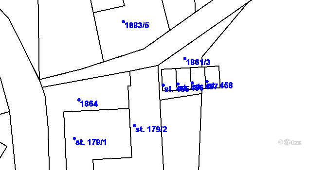 Parcela st. 455 v KÚ Melč, Katastrální mapa