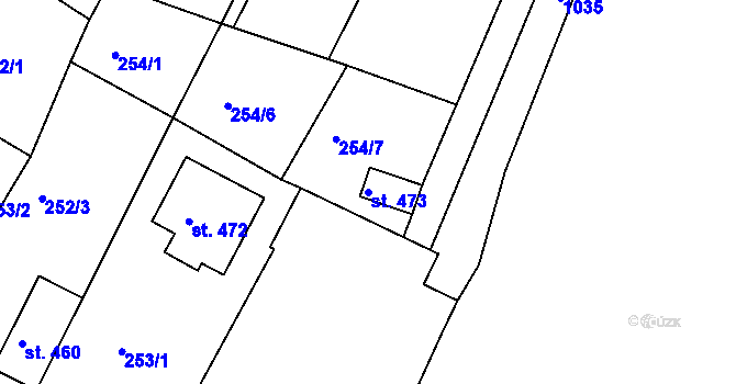 Parcela st. 473 v KÚ Melč, Katastrální mapa