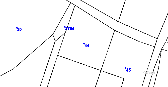 Parcela st. 44 v KÚ Melč, Katastrální mapa