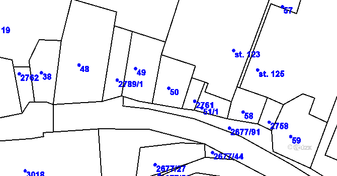 Parcela st. 50 v KÚ Melč, Katastrální mapa