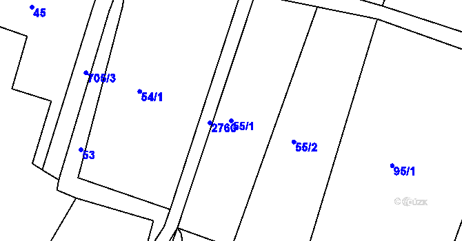 Parcela st. 55/1 v KÚ Melč, Katastrální mapa