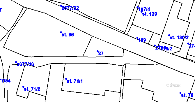 Parcela st. 87 v KÚ Melč, Katastrální mapa