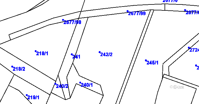 Parcela st. 242/2 v KÚ Melč, Katastrální mapa