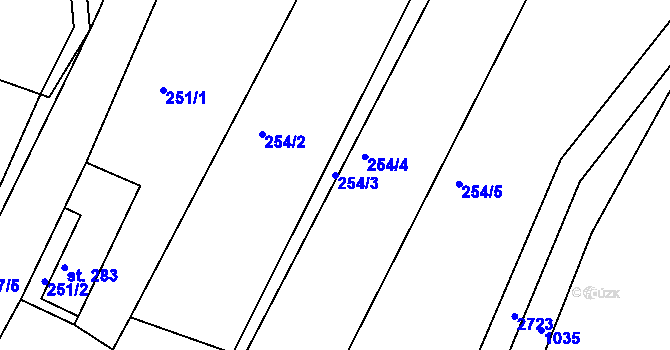 Parcela st. 254/3 v KÚ Melč, Katastrální mapa
