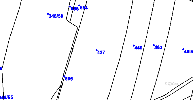 Parcela st. 427 v KÚ Melč, Katastrální mapa