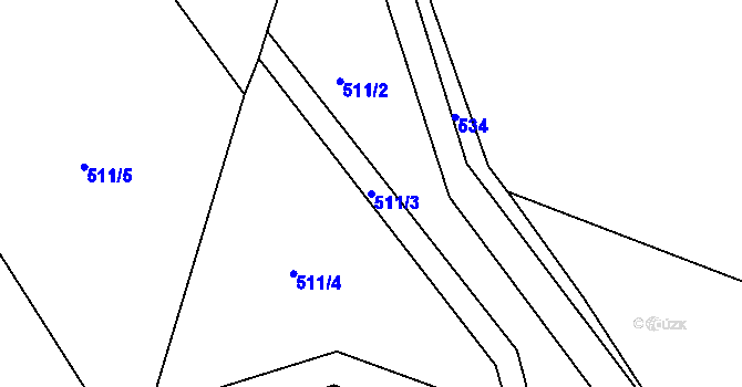 Parcela st. 511/3 v KÚ Melč, Katastrální mapa