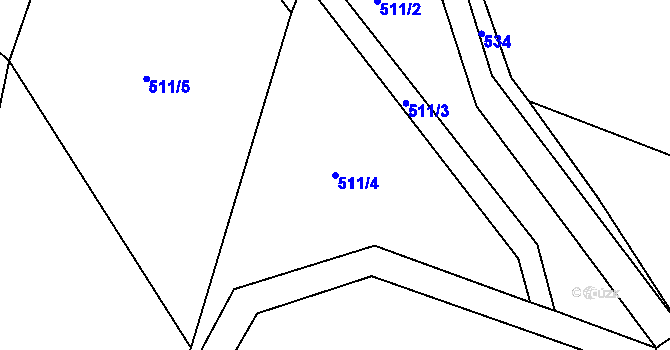 Parcela st. 511/4 v KÚ Melč, Katastrální mapa