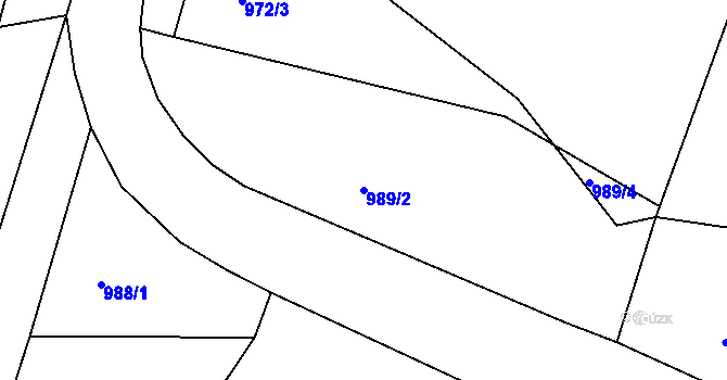 Parcela st. 989/2 v KÚ Melč, Katastrální mapa