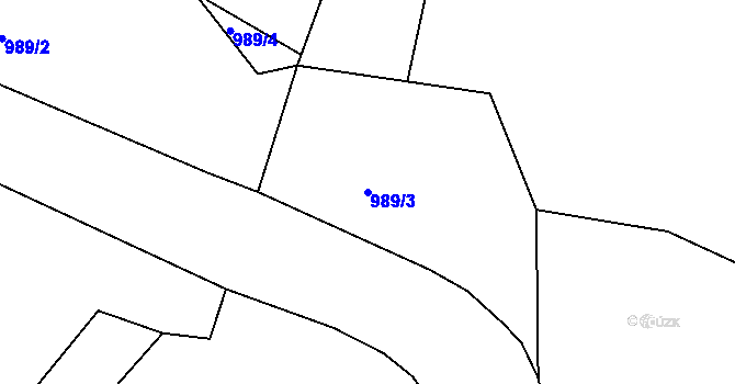 Parcela st. 989/3 v KÚ Melč, Katastrální mapa