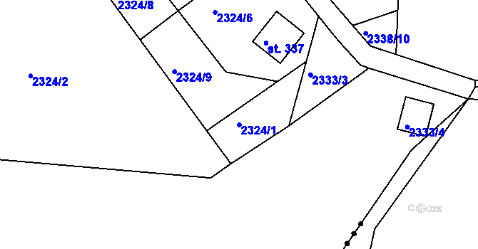 Parcela st. 2324/1 v KÚ Melč, Katastrální mapa