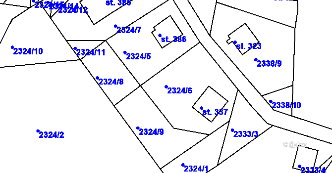 Parcela st. 2324/6 v KÚ Melč, Katastrální mapa